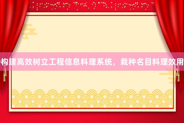 构建高效树立工程信息料理系统，栽种名目料理效用